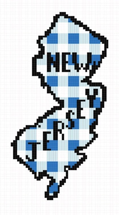 Gingham New Jersey - Blue